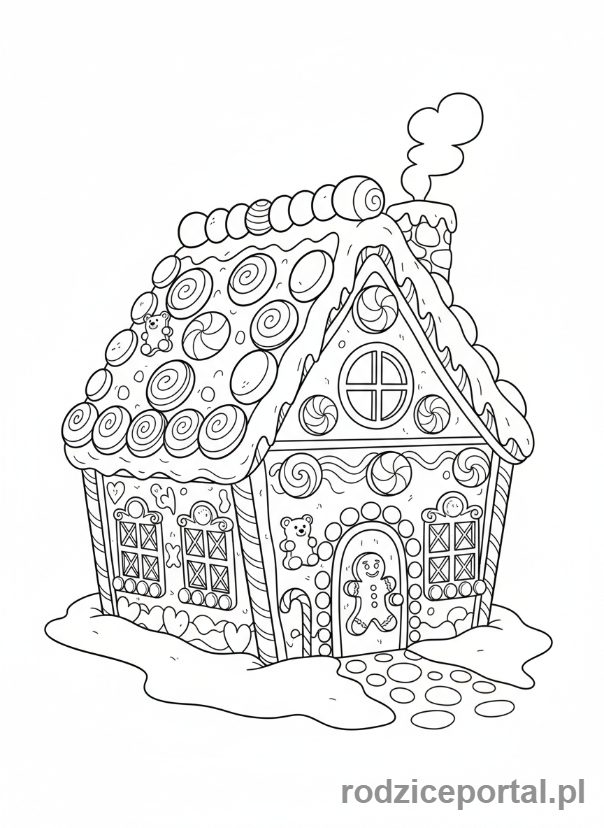 Kolorowanka Piernik - Przytulny domek z piernika