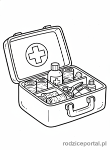 Kolorowanka Pierwsza Pomoc - Otwarta apteczka