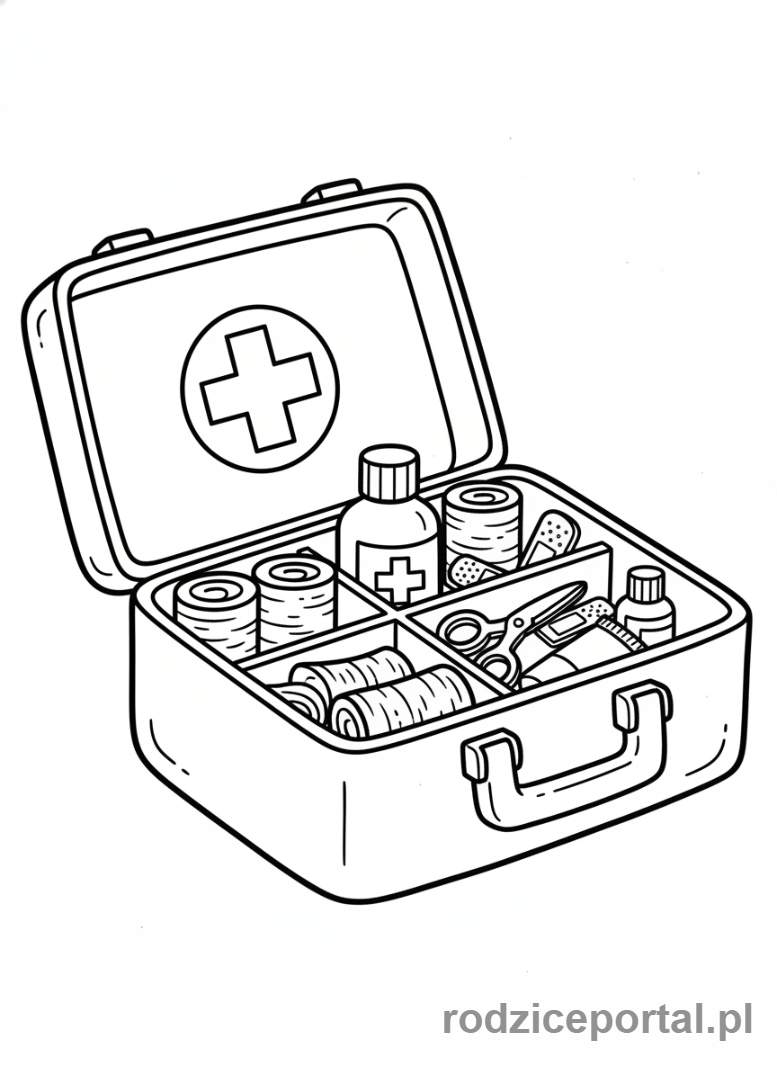 Kolorowanka Pierwsza Pomoc - Otwarta apteczka