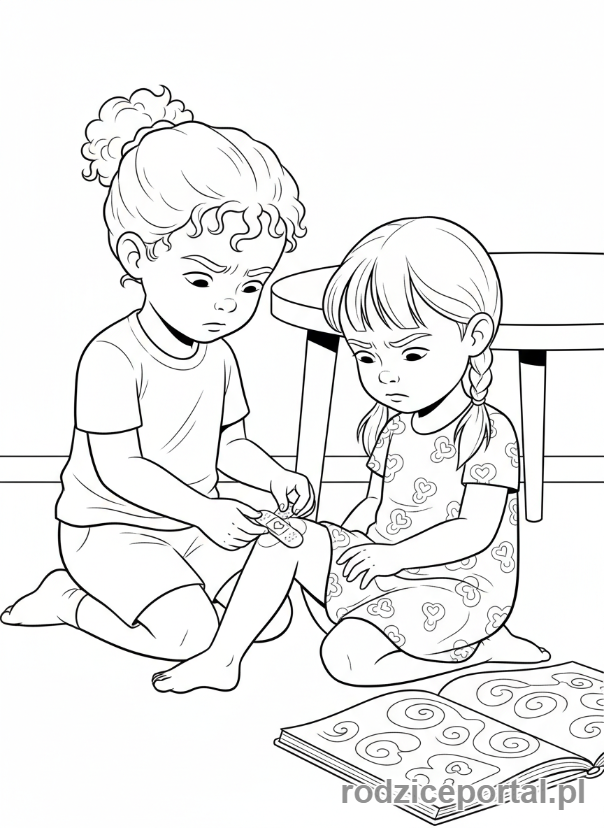 Kolorowanka Pierwsza Pomoc Zadania - Naklejanie plastra