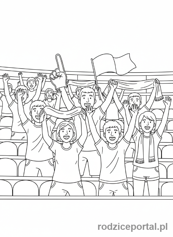 Kolorowanka Piłka Ręczna - Kibice na trybunach