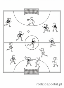 Kolorowanka Piłka Ręczna - Widok na boisko do piłki ręcznej