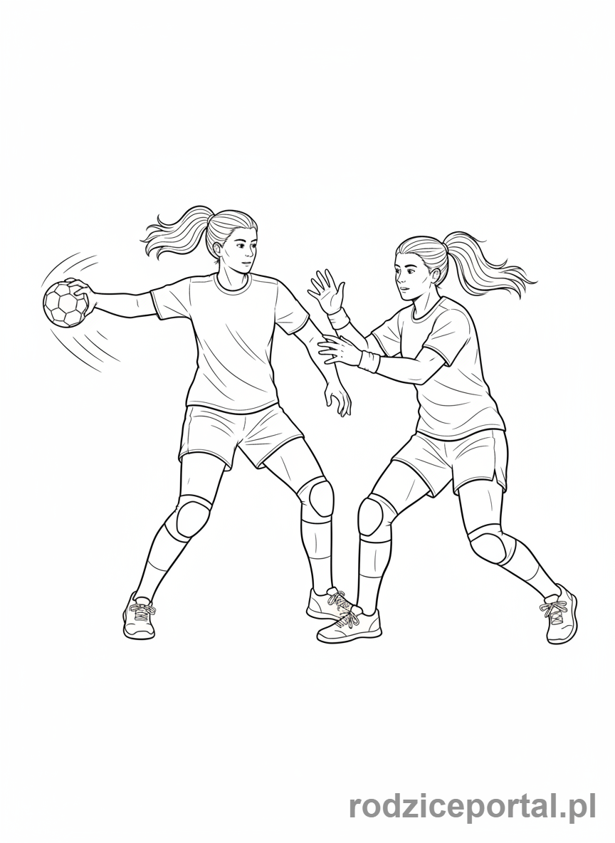 Kolorowanka Piłka Ręczna - Zawodnicy na treningu
