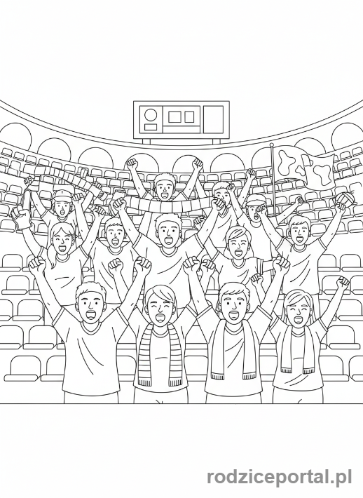 Kolorowanka Piłkarskie - Kibice na trybunach