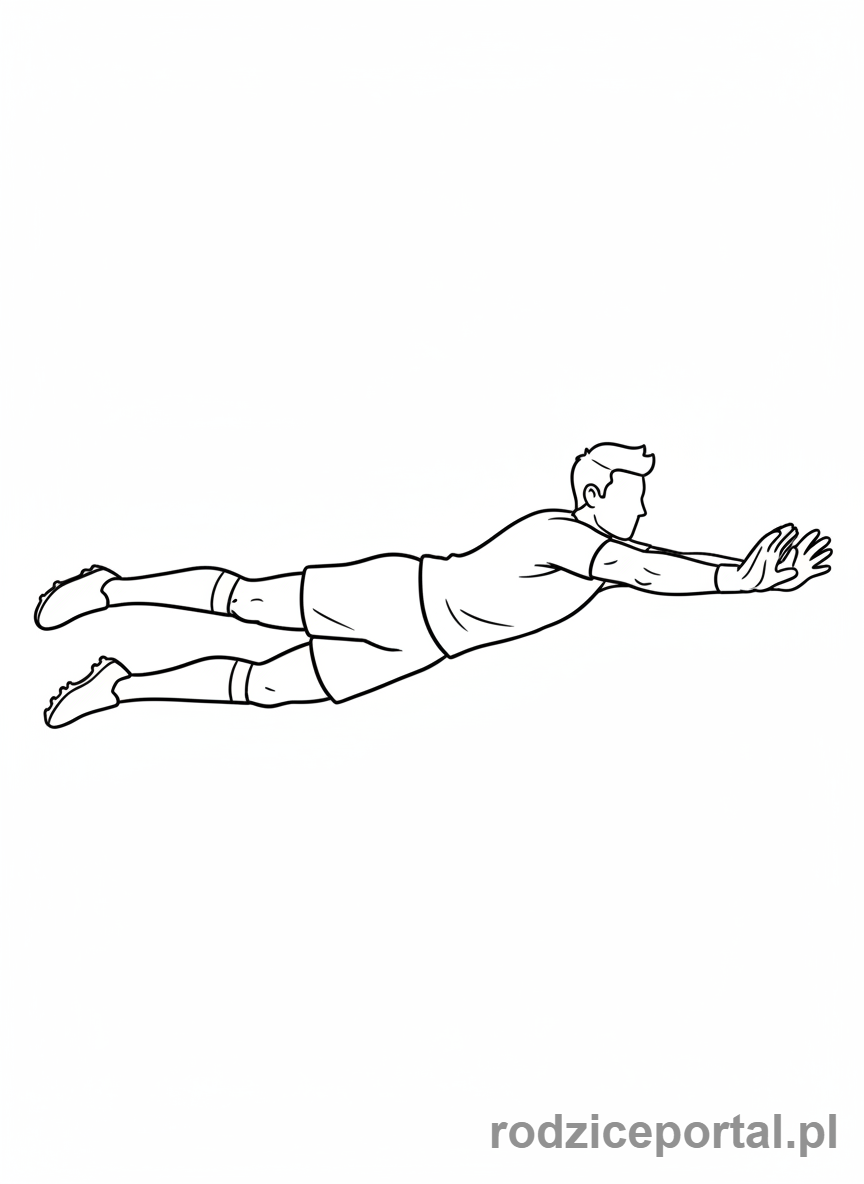 Kolorowanka Piłkarz - Bramkarz broni strzał