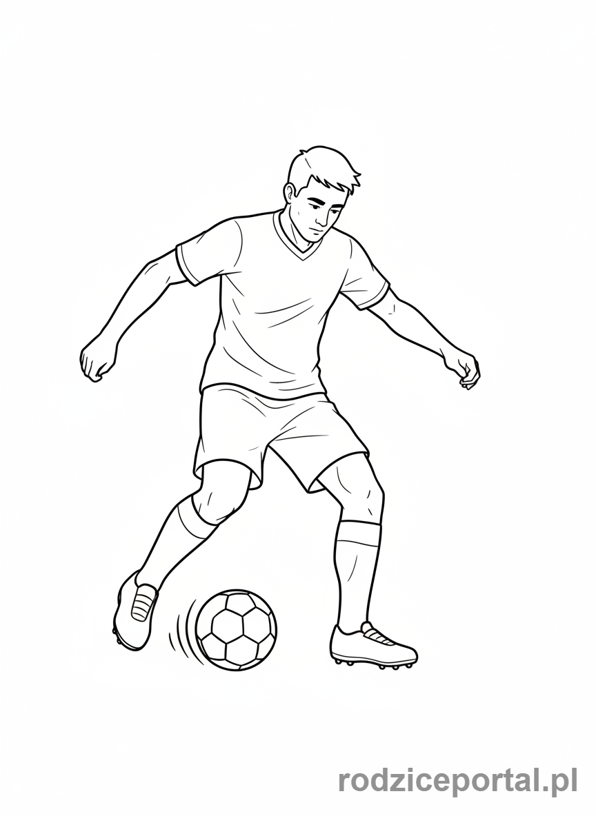 Kolorowanka Piłkarz - Piłkarz podaje piłkę