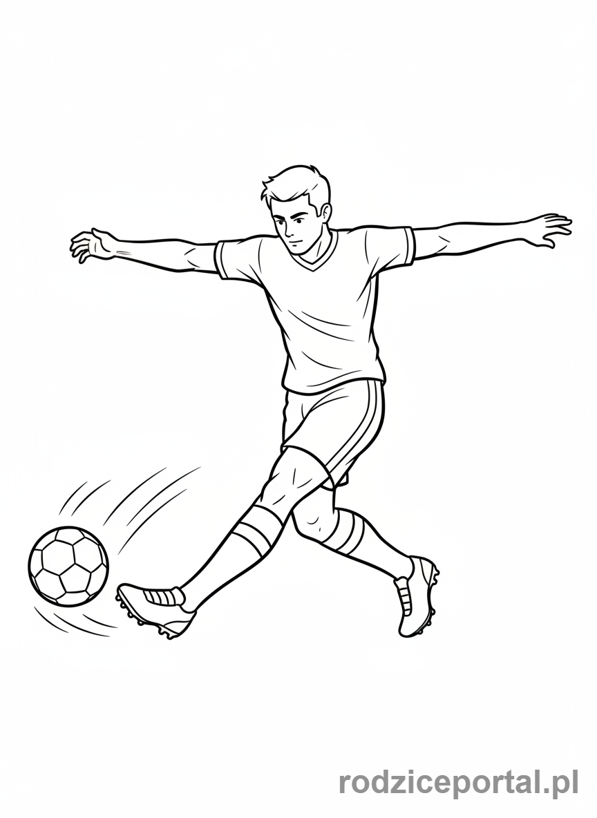 Kolorowanka Piłkarz - Piłkarz strzela gola