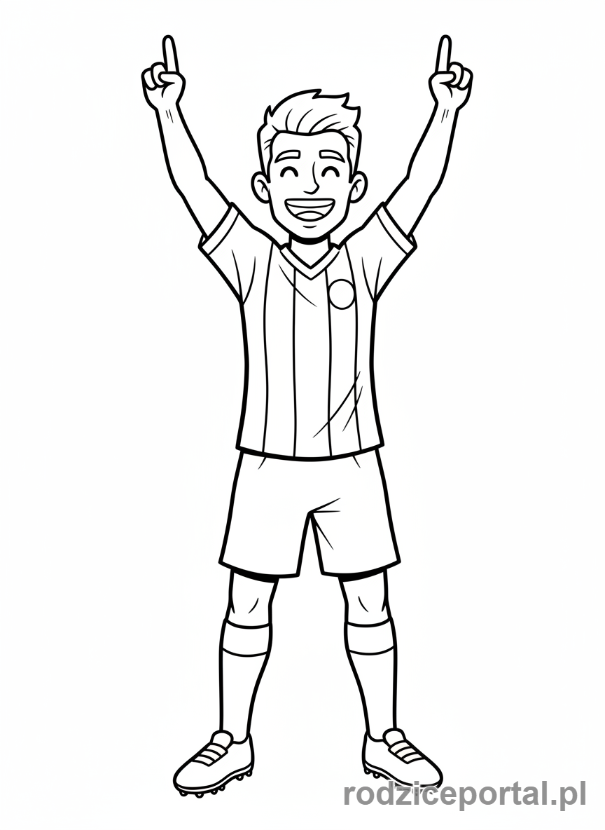 Kolorowanka Piłkarz - Piłkarz świętuje gola