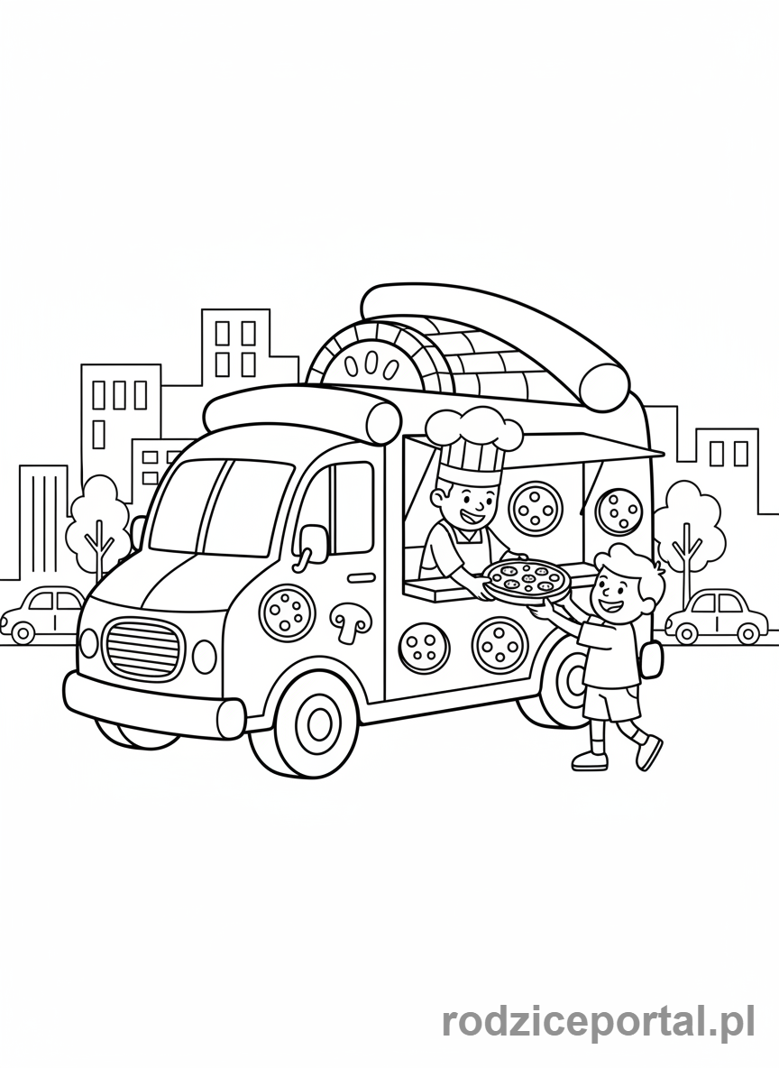 Kolorowanka Pizza - Food truck z pizza