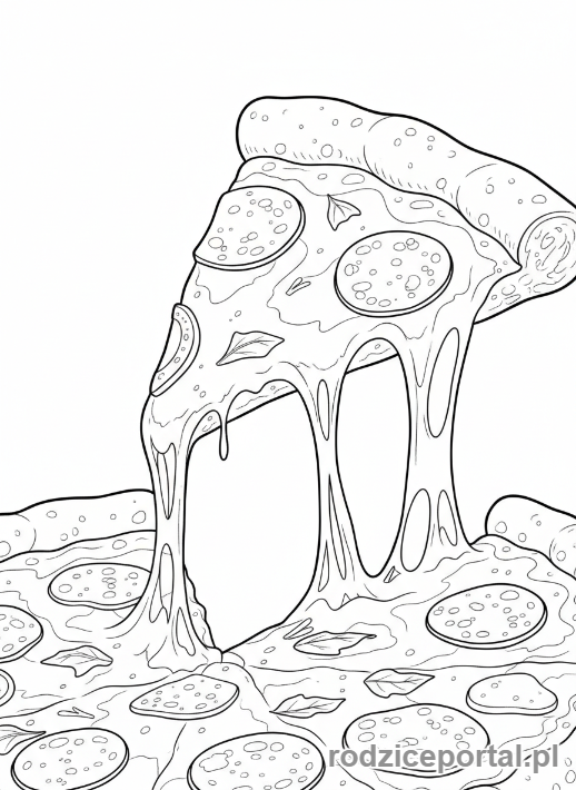 Kolorowanka Pizza - Kawalek pizzy serek