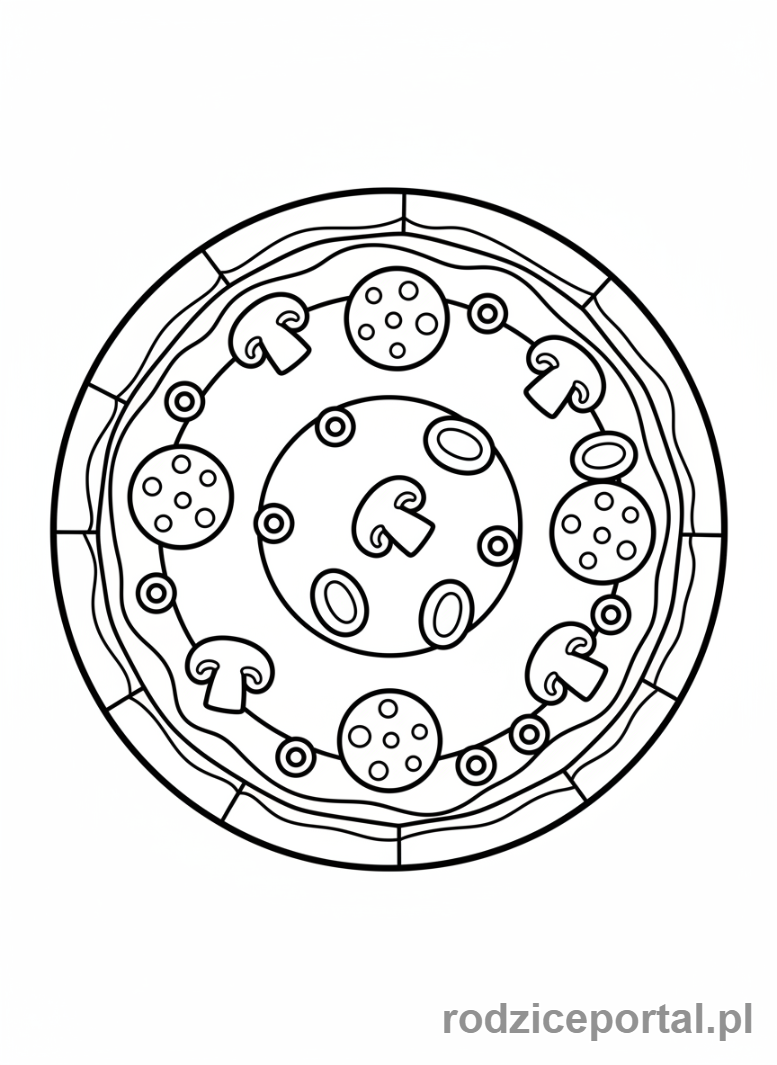 Kolorowanka Pizza - Klasyczna pizza cala