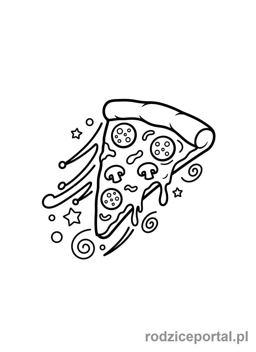 Kolorowanka Pizza - Latajaca pizza
