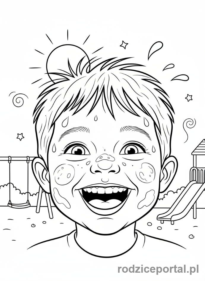 Kolorowanka Plac Zabaw - Radosna twarz dziecka