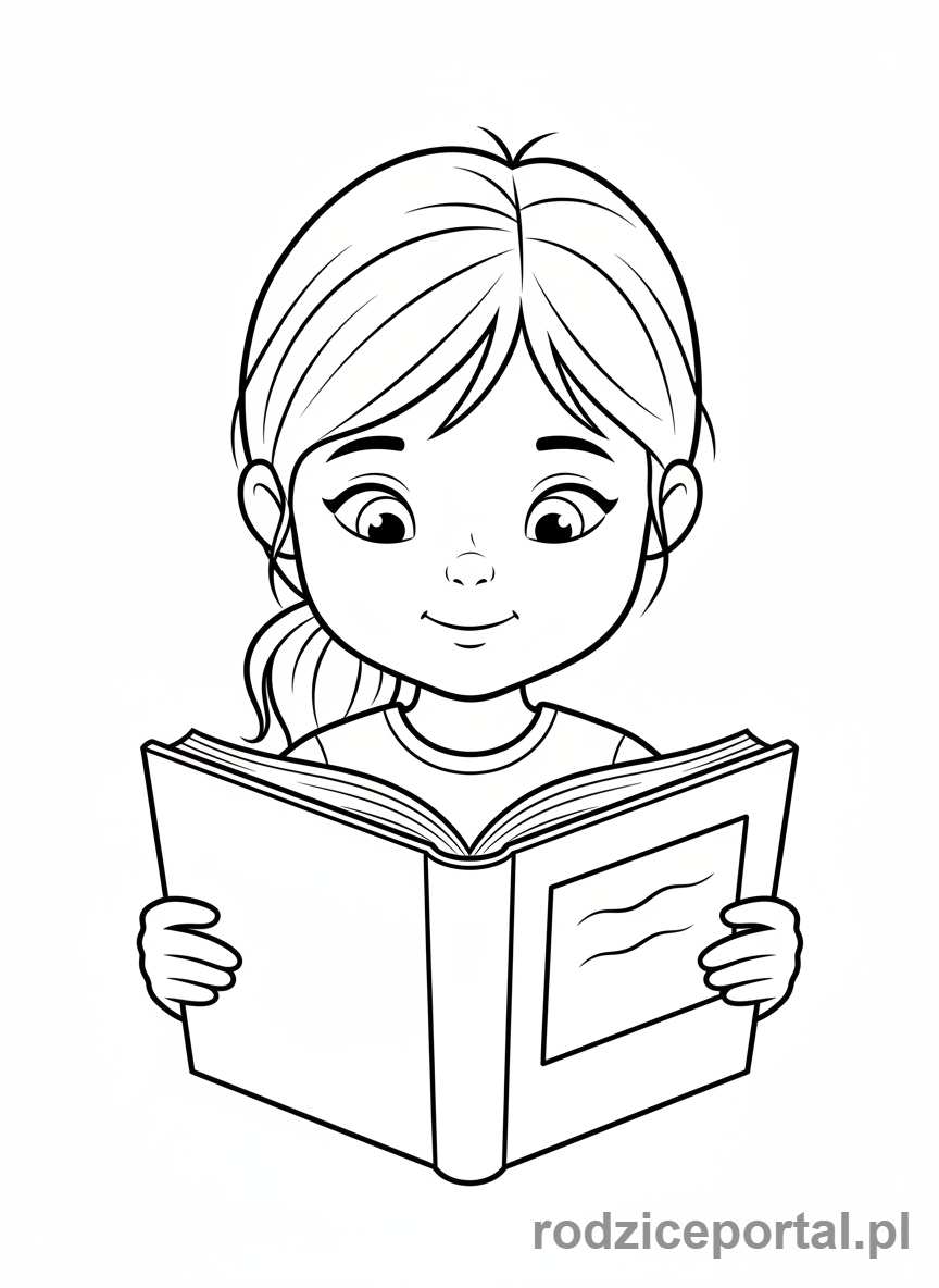 Kolorowanka Plan Tygodnia - Dziewczynka czyta bajkę