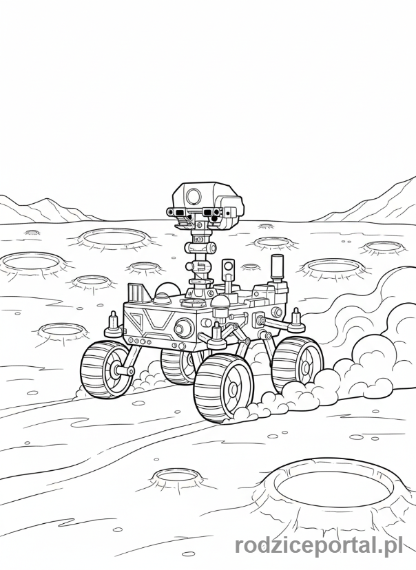 Kolorowanka Planety - Łazik na Marsie