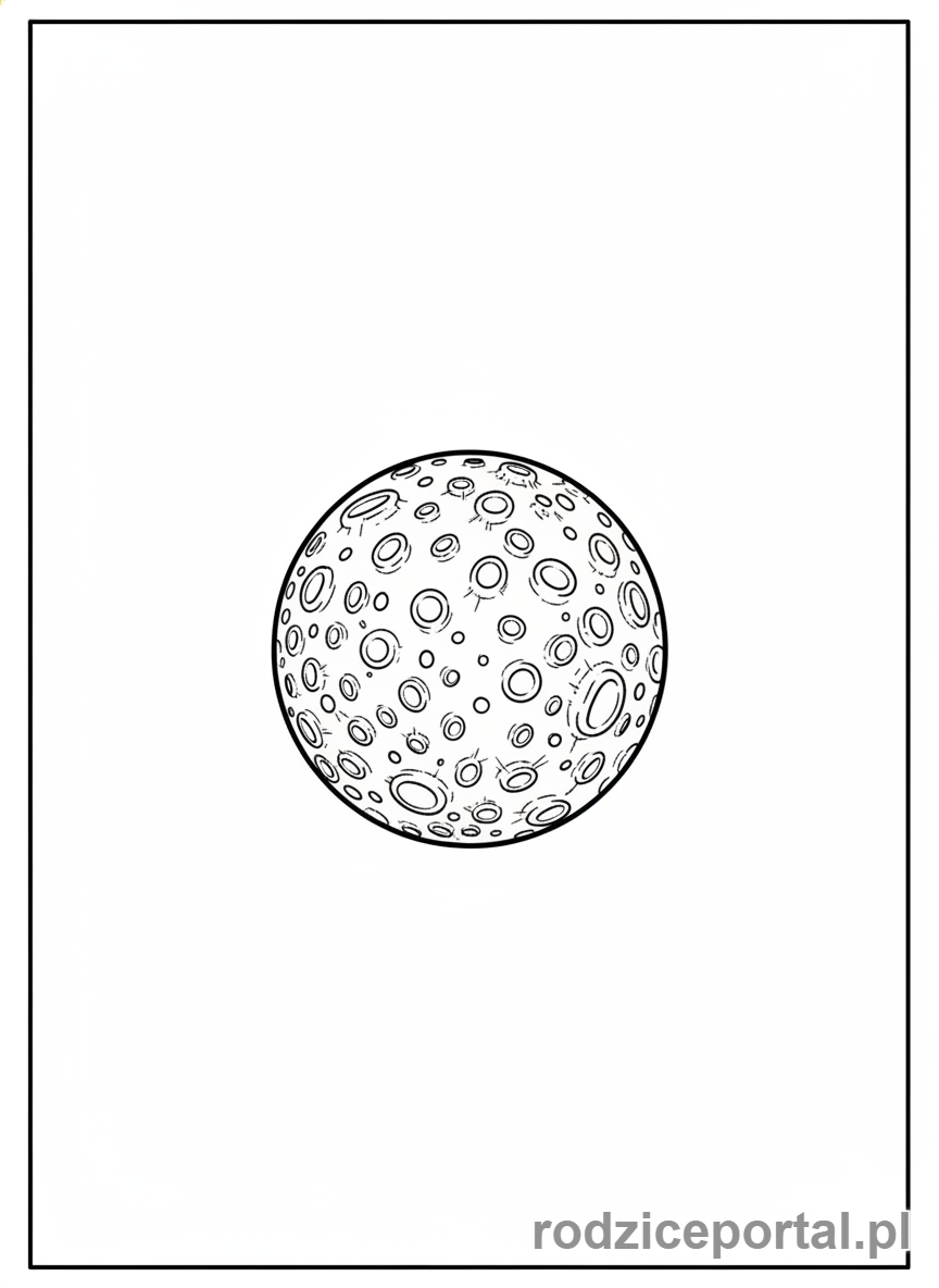 Kolorowanka Planety Układ Słoneczny - Merkury kratery