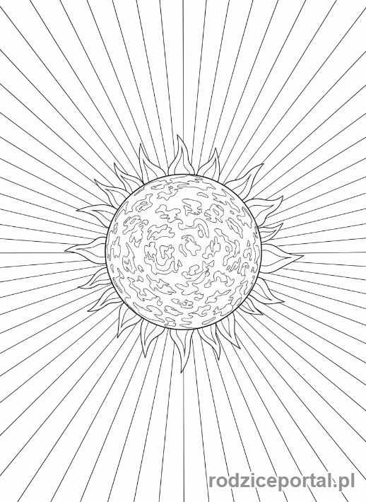 Kolorowanka Planety Układ Słoneczny - Słońce blask