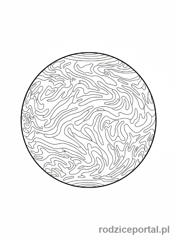 Kolorowanka Planety Układ Słoneczny - Wenus chmury