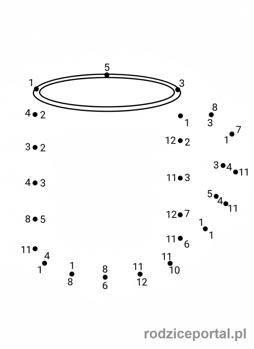 Kolorowanka Połącz Kropki - Kubek z uchem, polacz kropki