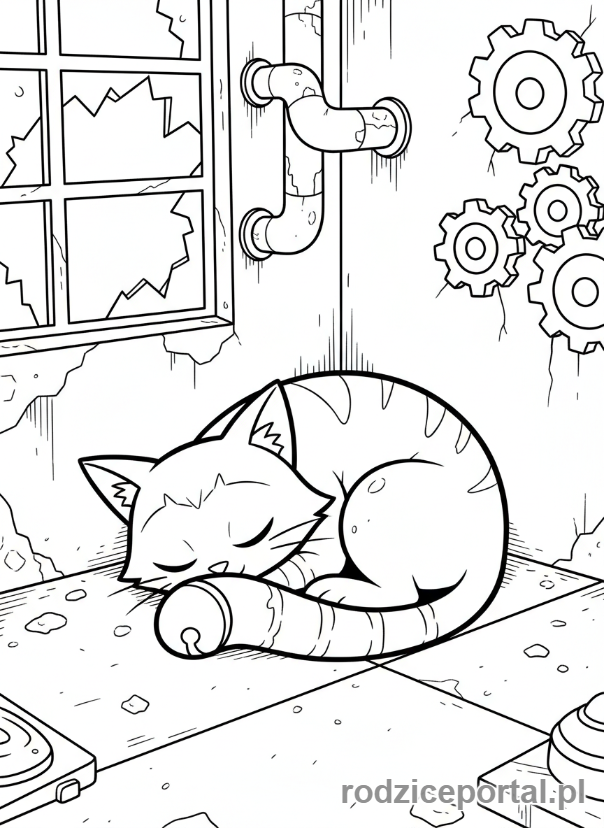 Kolorowanka Poppy Playtime - CatNap spiacy na tle