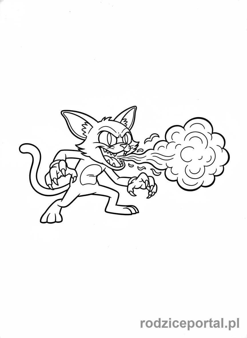 Kolorowanka Poppy Playtime - CatNap wypuszcza gaz