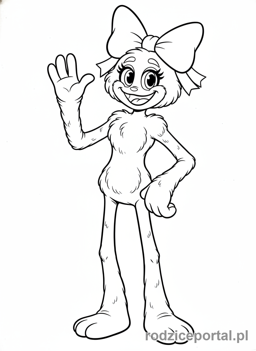 Kolorowanka Poppy Playtime - Kissymissy machajaca lapa