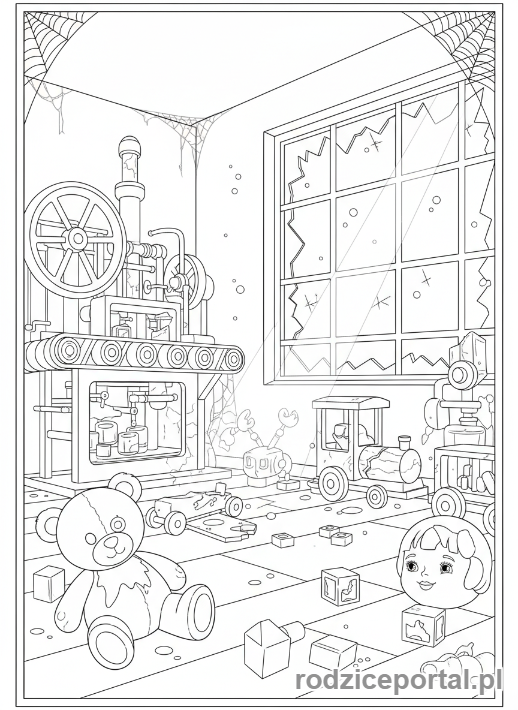 Kolorowanka Poppy Playtime - Opuszczona fabryka zabawek