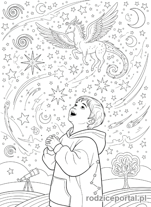 Kolorowanka Pozytywne Myślenie - Gwiazdy marzenia inspiracja
