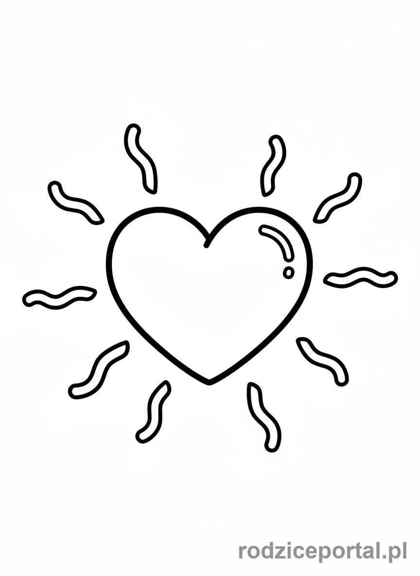 Kolorowanka Pozytywne Myślenie - Serce promienie optymizm