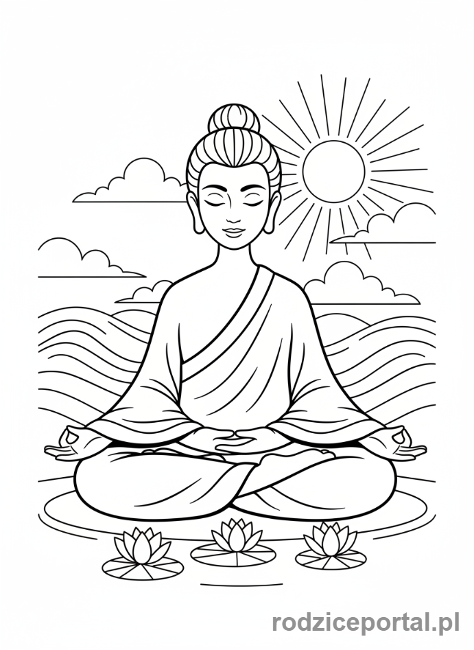 Kolorowanka Praca Indywidualna - Osoba medytuje