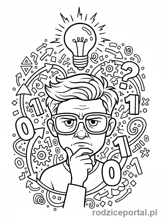 Kolorowanka Programista - Programista_pomysl