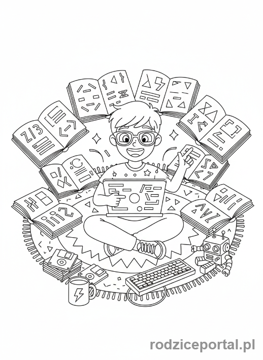 Kolorowanka Programista - Programista_uczacysie