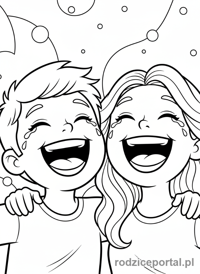 Kolorowanka Przyjaźń - Śmiejące się dzieci