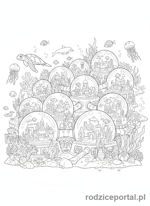 Kolorowanka Przyszłość - Podwodne miasto