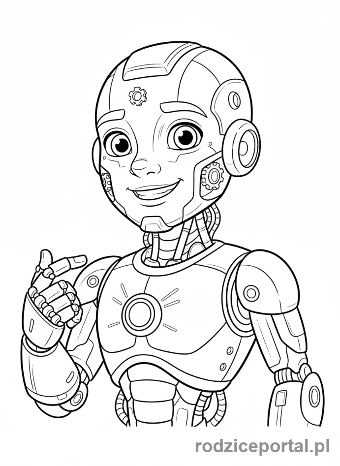 Kolorowanka Przyszłość - Przyjazny cyborg