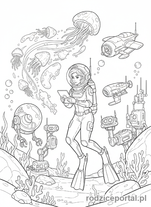Kolorowanka Przyszłość Zawodowa - Biolog morski