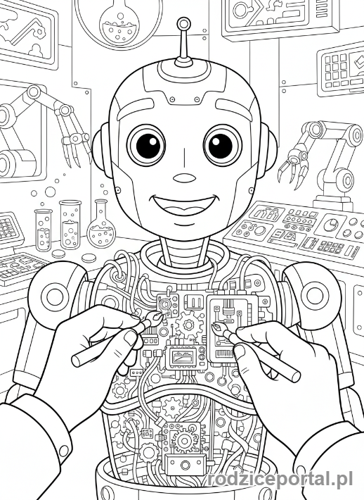 Kolorowanka Przyszłość Zawodowa - Inżynier robotyki