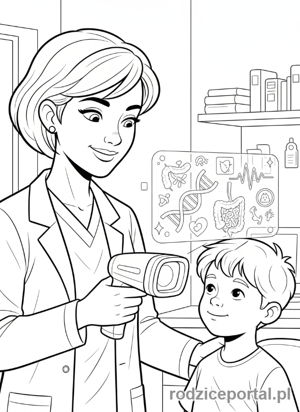 Kolorowanka Przyszłość Zawodowa - Lekarz z przyszłości