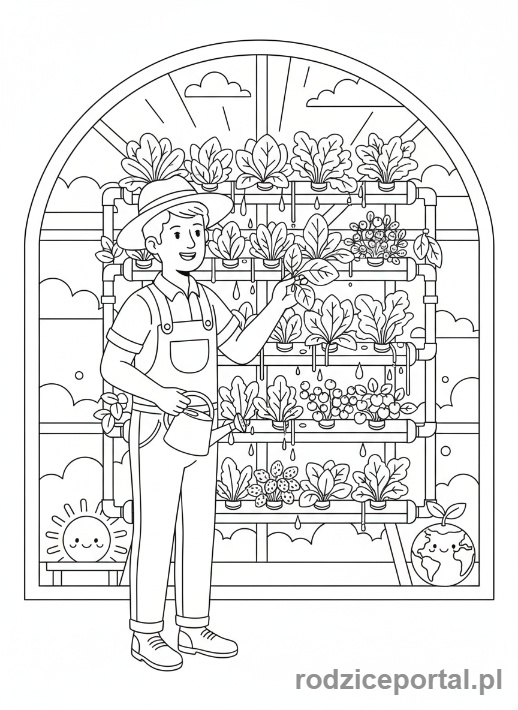 Kolorowanka Przyszłość Zawodowa - Rolnik hydroponiczny