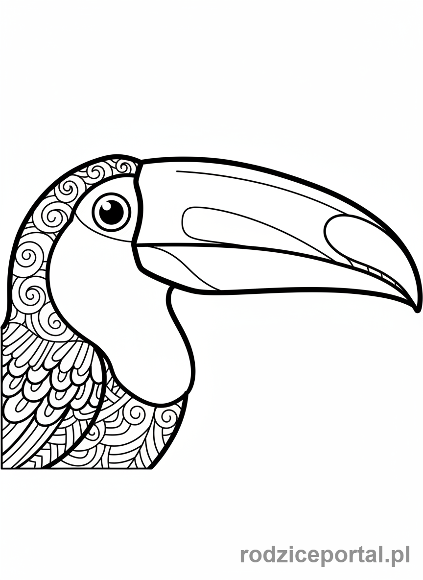 Kolorowanka Ptaki Zadania - Dziób tukana