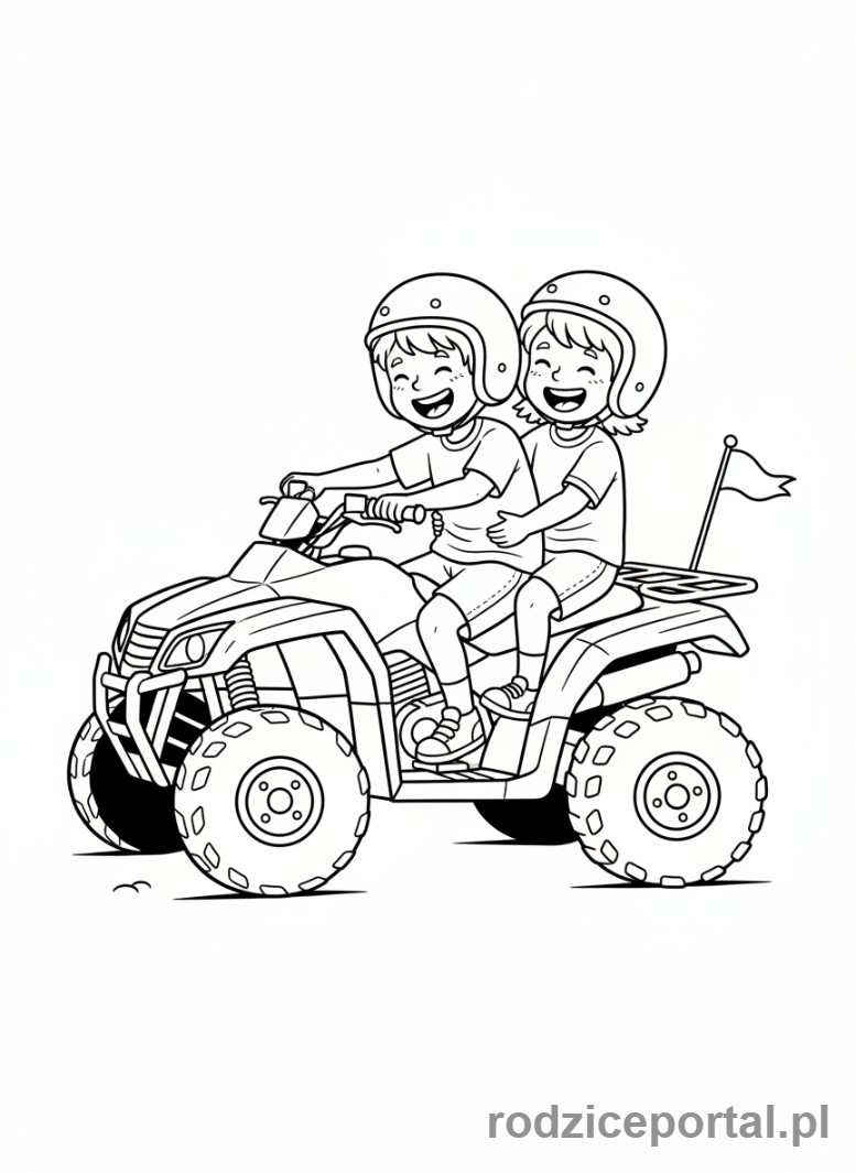 Kolorowanka Quad - Dwie osoby na quadzie