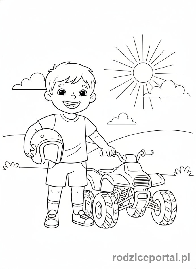 Kolorowanka Quad - Dziecko i quad
