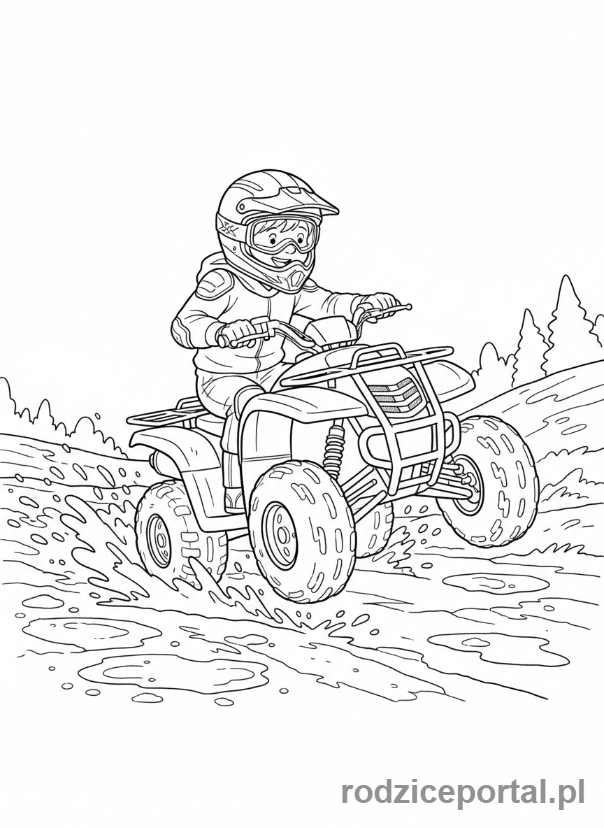 Kolorowanka Quad - Dziecko na quadzie