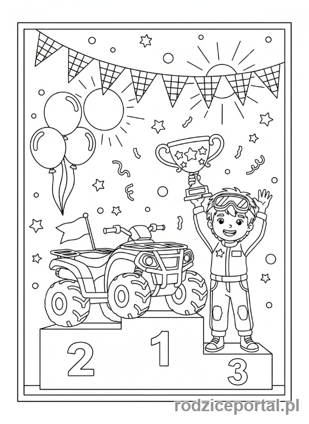 Kolorowanka Quad - Quad i trofeum