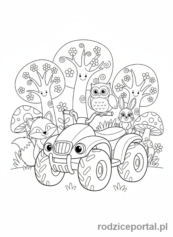 Kolorowanka Quad - Quad i zwierzęta