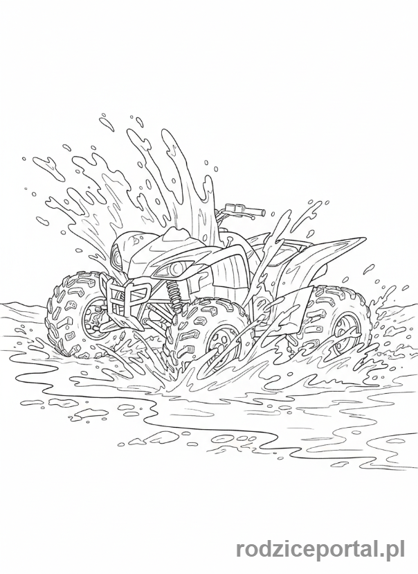 Kolorowanka Quad - Quad w kałuży