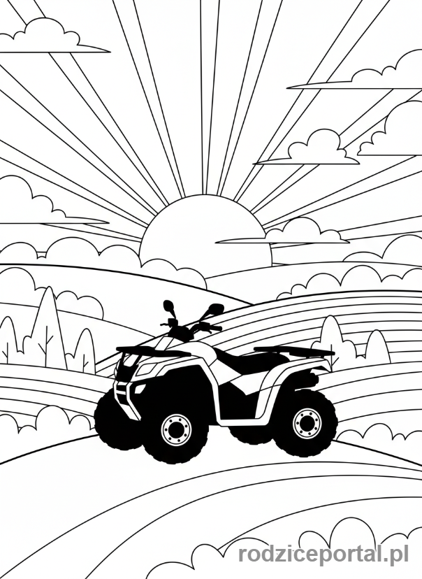 Kolorowanka Quad - Quad wschód słońca