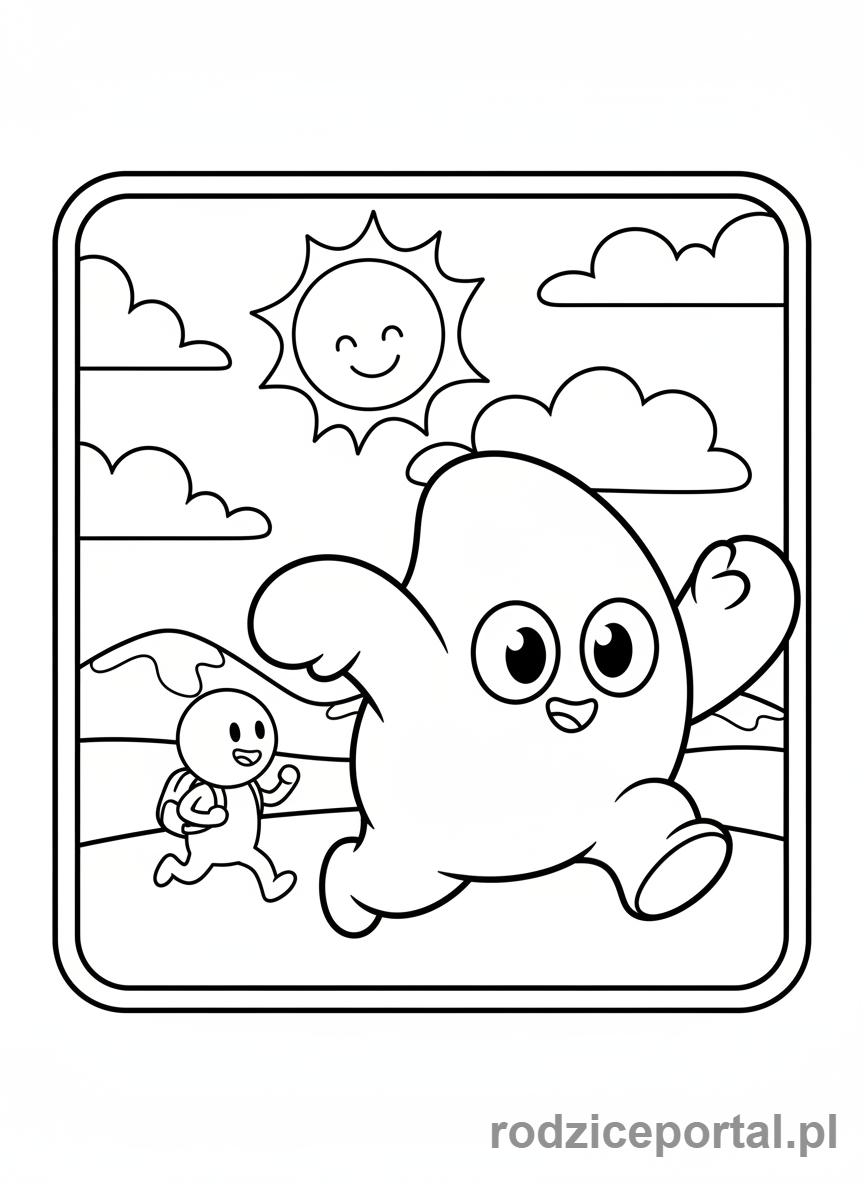 Kolorowanka Rainbow Friends - Blue goni gracza