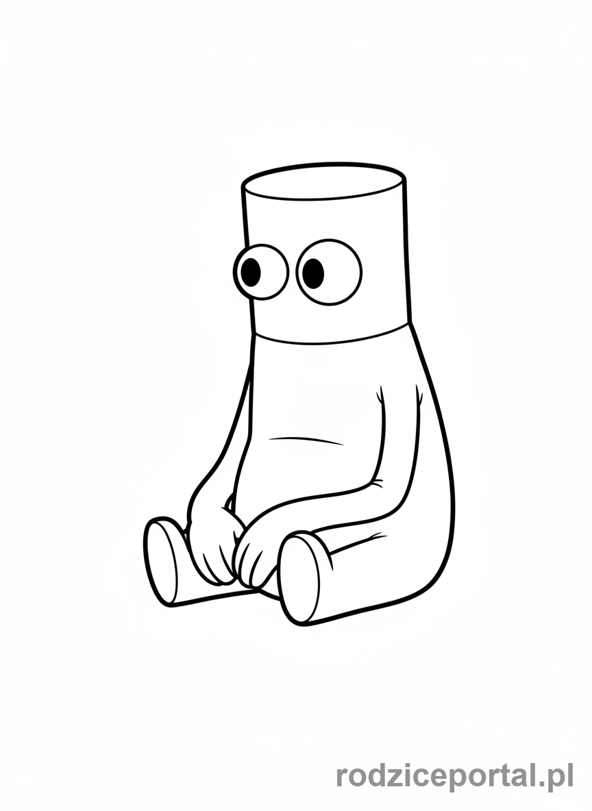 Kolorowanka Rainbow Friends - Blue siedzi spokojnie