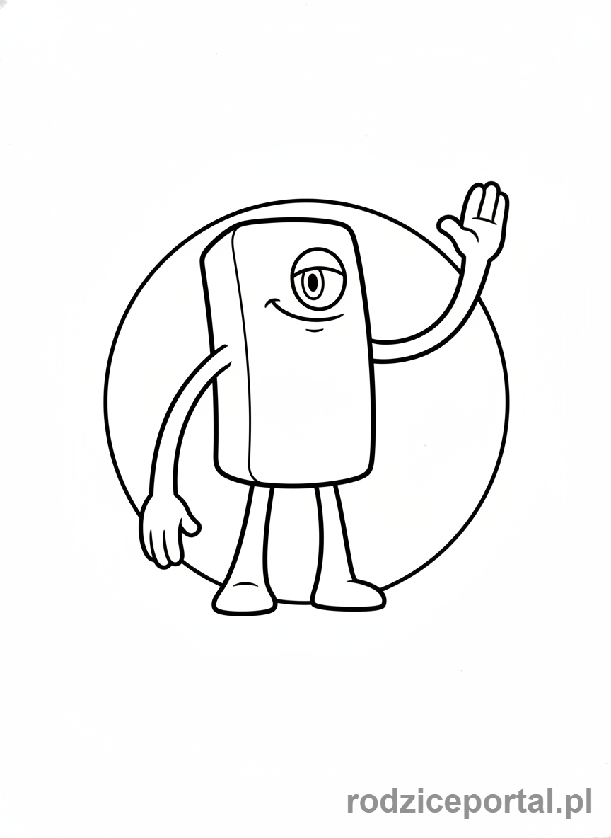 Kolorowanka Rainbow Friends - Green macha ręką